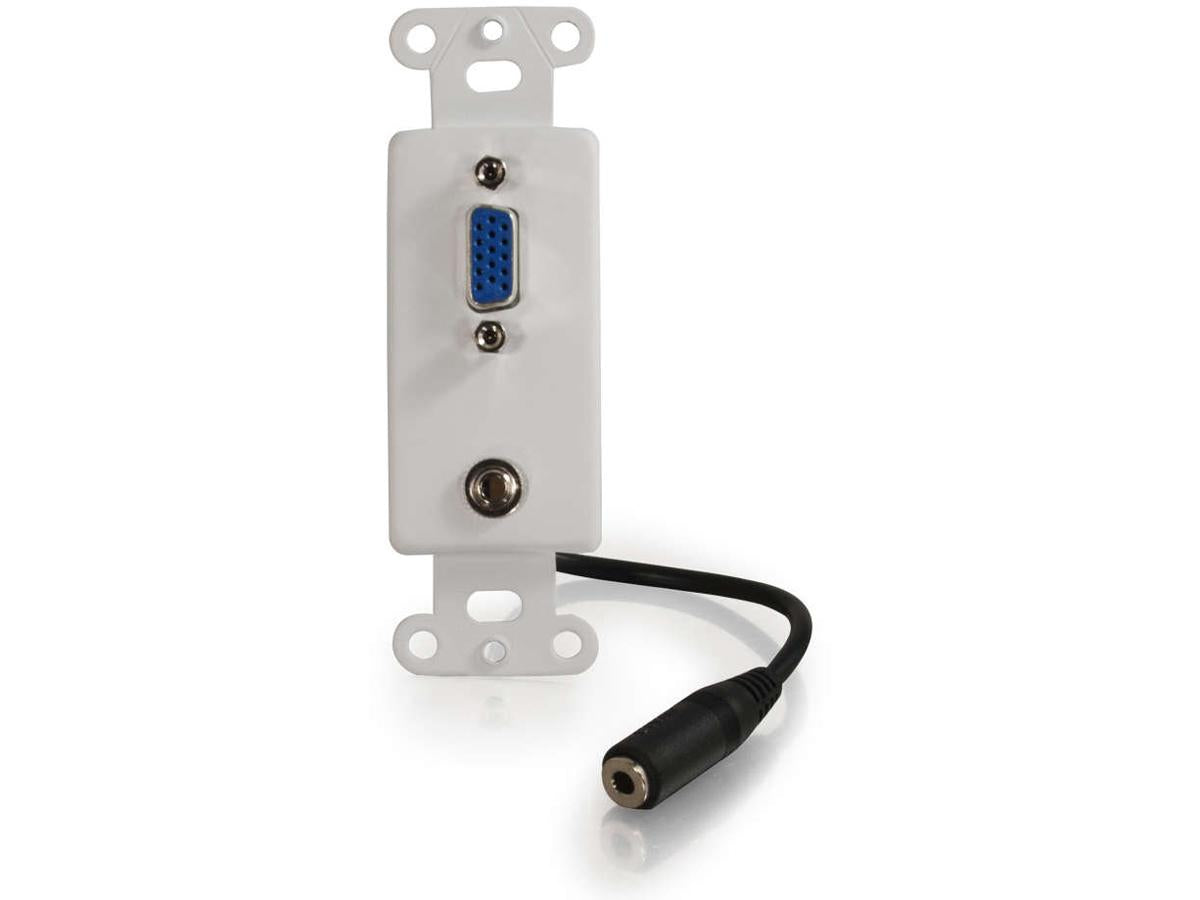 Plaque murale traversante C2G VGA et audio 3,5 mm - Montage VGA et auxiliaire