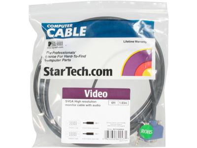 Cable VGA para monitor de alta resolución de 6 pies con audio