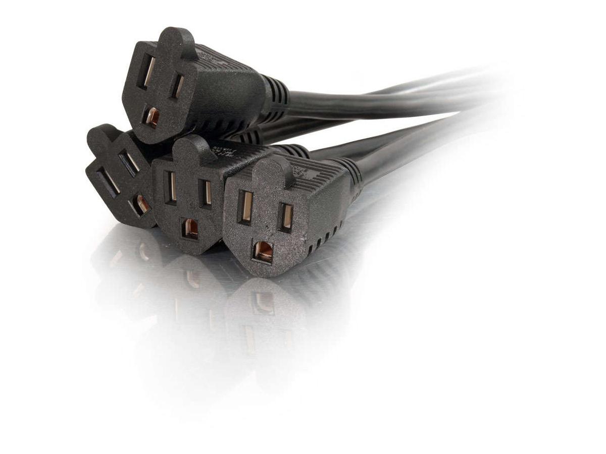 C2G 18In 1-To-4 Power Cord Splitter - 16 Awg - Nema 5-15 To Nema 5