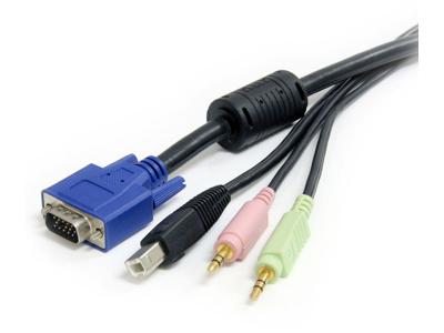 Cable KVM USB VGA 4 en 1 de 3 m con audio y micrófono de Startech.Com
