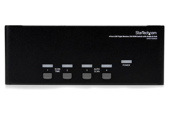Startech.Com 4 Port Triple Monitor Dvi Usb Kvm Switch With Audio &