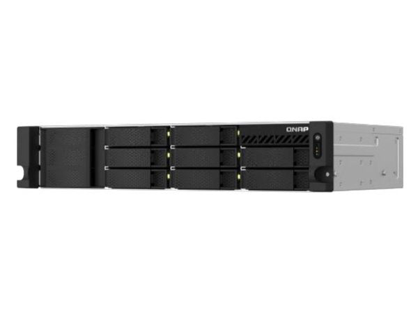 NAS QNAP 2U de 8 bahías y 12 pulgadas de profundidad corta para montaje en rack, Intel Celeron N5095