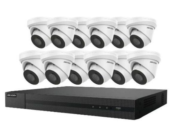 Enregistreur vidéo numérique Hikvision ColorVu Turret IPC1X 12 x 4 Mpx 16 canaux 4K PoE