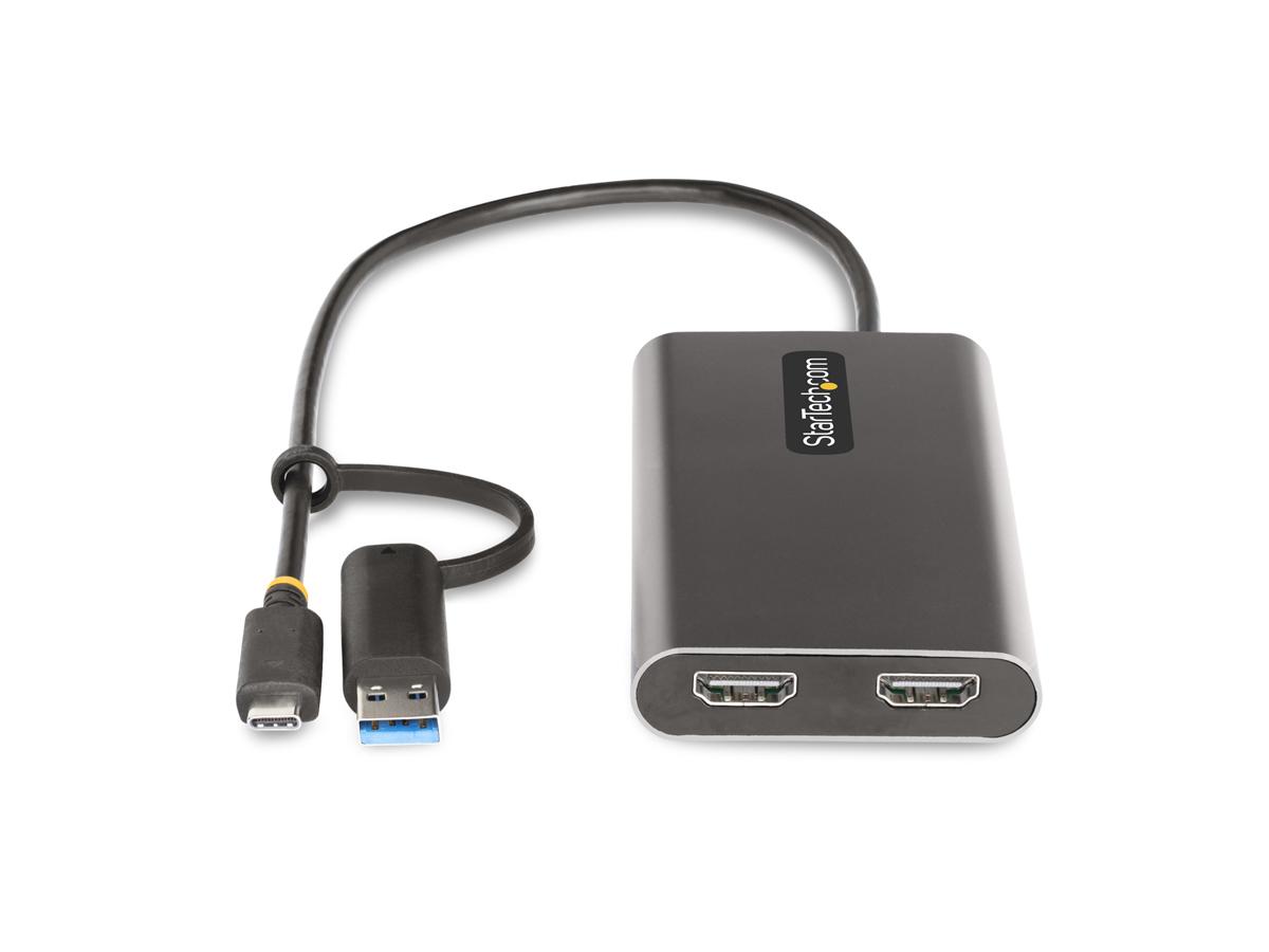 Adaptador Startech USB-C a HDMI dual (USB-C o A a HDMI 2X, 4K 60H)