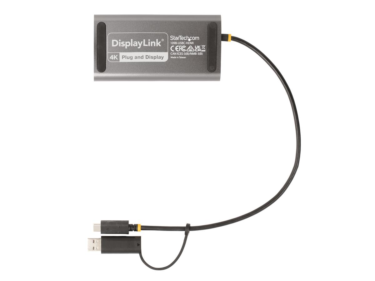 Adaptador Startech USB-C a HDMI dual (USB-C o A a HDMI 2X, 4K 60H)