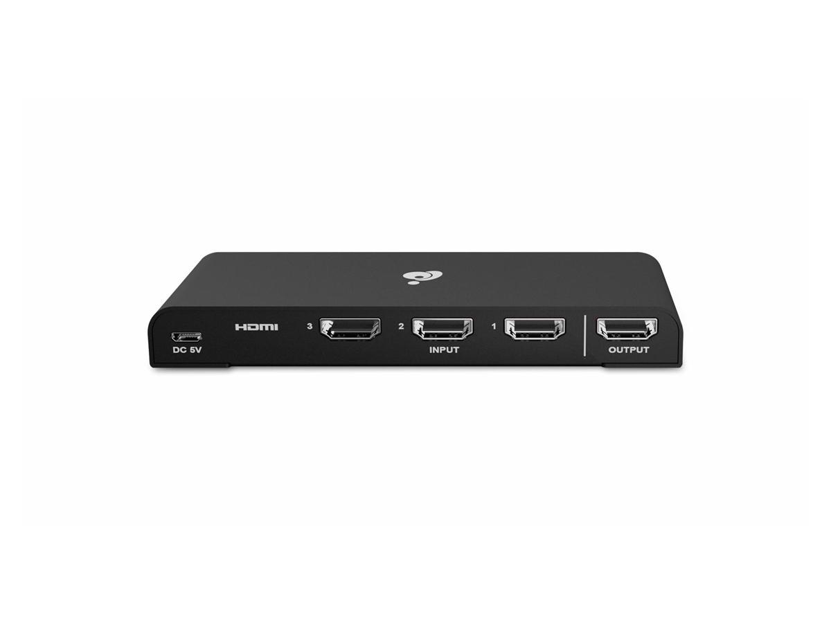 Commutateur Iogear HDMI 3 ports True 4K 60 Hz - 3 entrées x 1 sortie - HDMI 2.0,