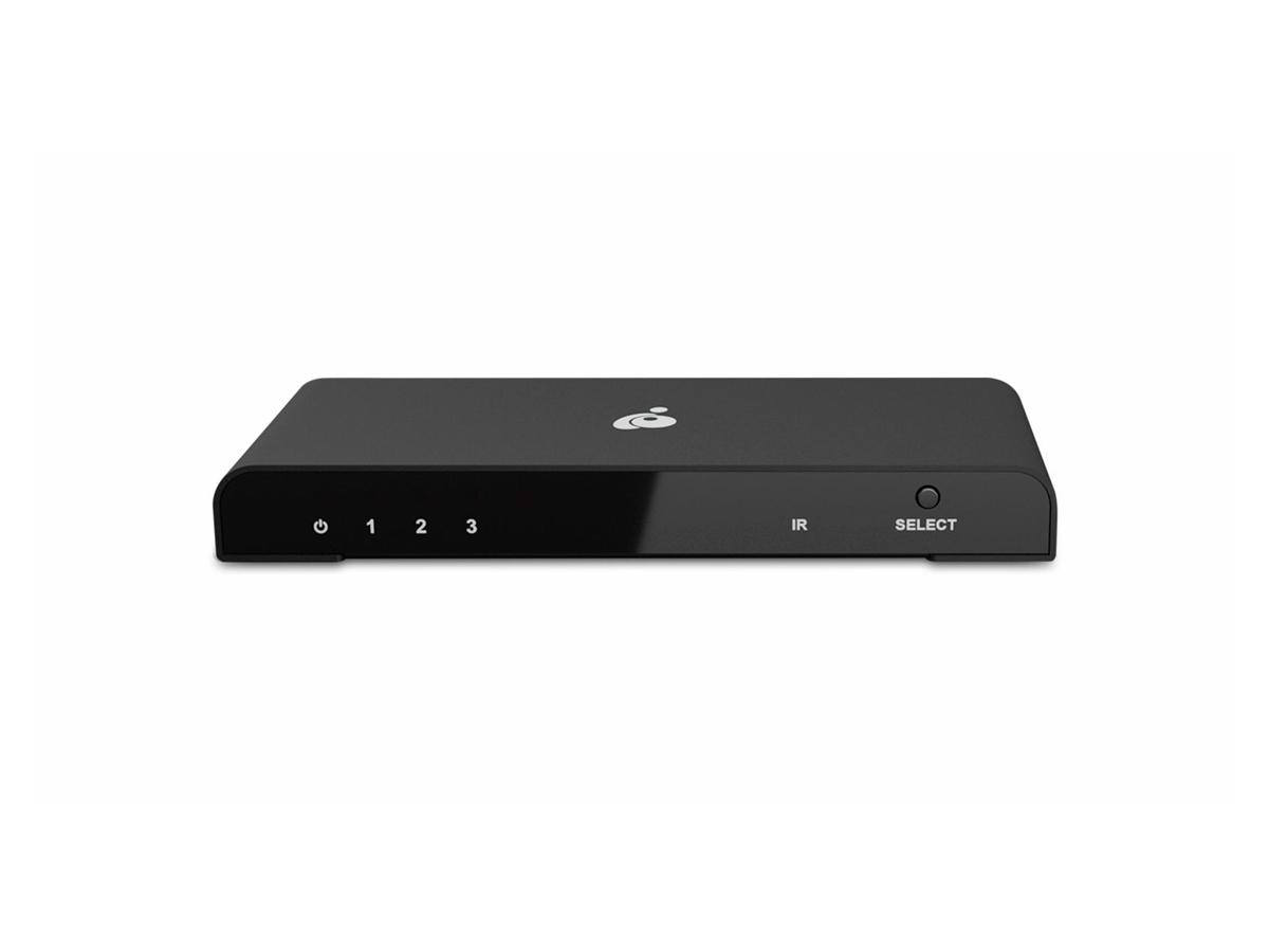 Commutateur Iogear HDMI 3 ports True 4K 60 Hz - 3 entrées x 1 sortie - HDMI 2.0,