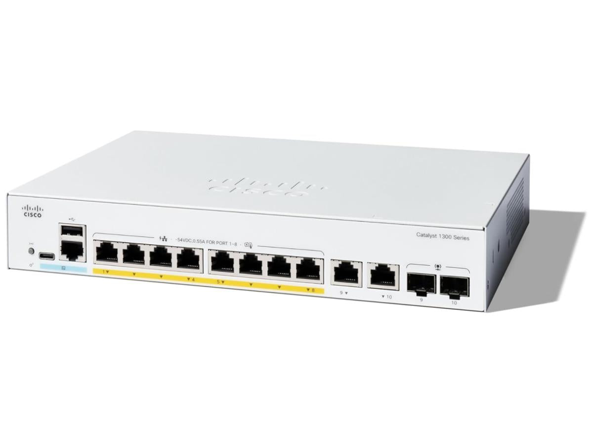 Catalyst 1300 8-Port Ge, Full Poe, 2X1G Combo