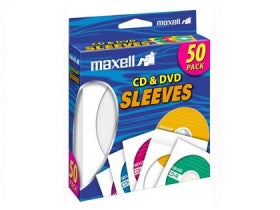 Maxell Cd & Dvd Sleeves White 50Pk Paper