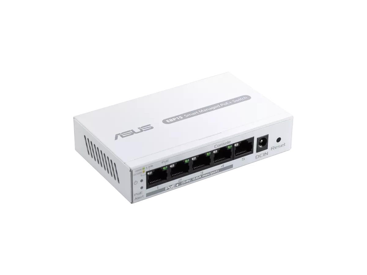 Commutateur PoE+ intelligent géré Asus Expertwifi EBP15 5 ports GBE, 4 ports PoE+