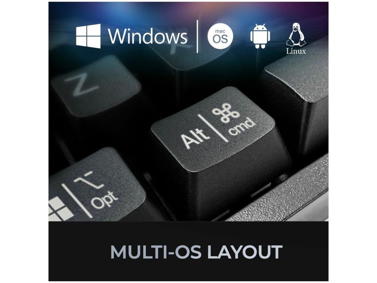 Clavier mécanique de bureau Adesso Multi Os 2X à gros caractères