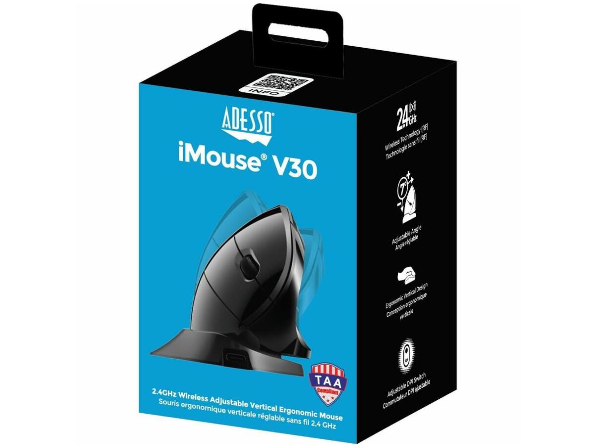 Ratón ergonómico vertical ajustable inalámbrico Adesso
