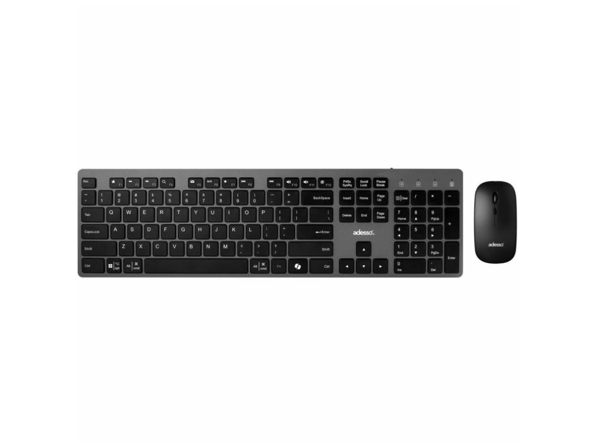 Clavier et souris de bureau sans fil Adesso Multi Os avec commutateur à ciseaux