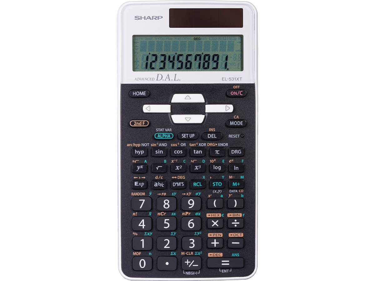 Calculadora científica grande Sharp El531Xtbwh de 12 dígitos con 273 funciones