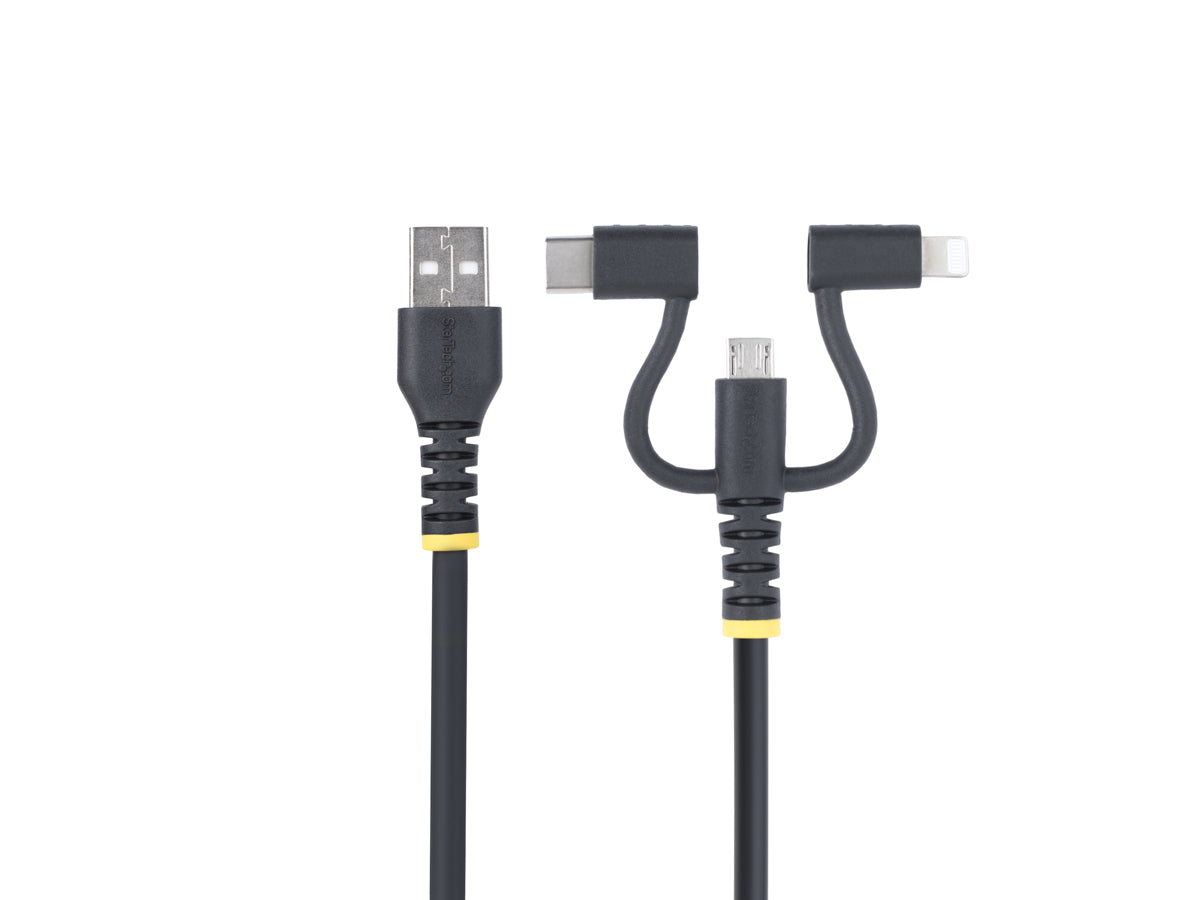Cable USB resistente de carga múltiple Startech de 1 m (3,3 pies), USB a Lightning