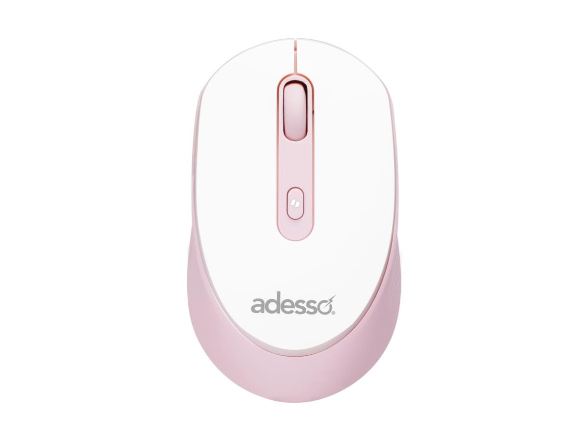 Souris sans fil Adesso avec bouton de raccourci AI Copilot (rose)