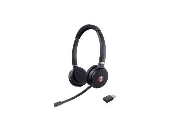 Casque binaural (duo) sans fil DECT et USB (2 ports), serre-tête,
