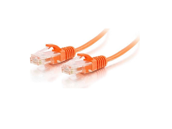 Cable Cat6 delgado C2G de 30 cm - UTP - Naranja