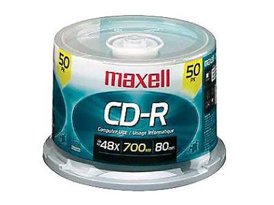 Maxell Cd-R Recordbl 700Mb 48X 50Pk Spdl