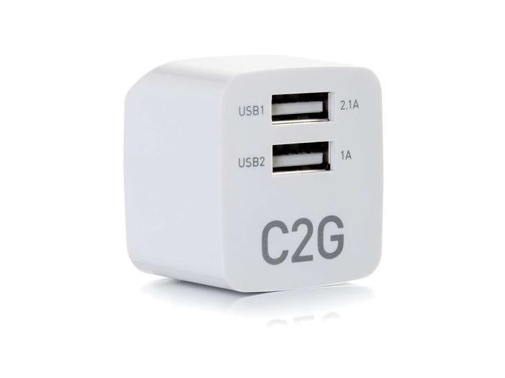 Adaptador USB CA C2G de 2,1 A con puerto dual