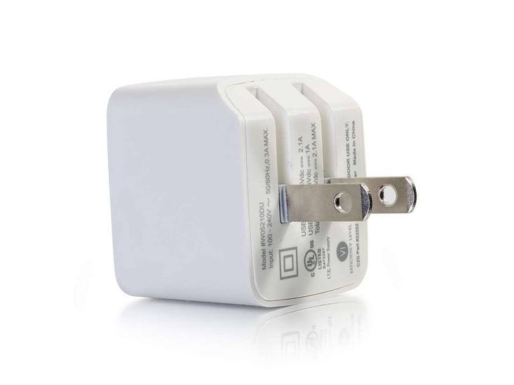 Adaptador USB CA C2G de 2,1 A con puerto dual