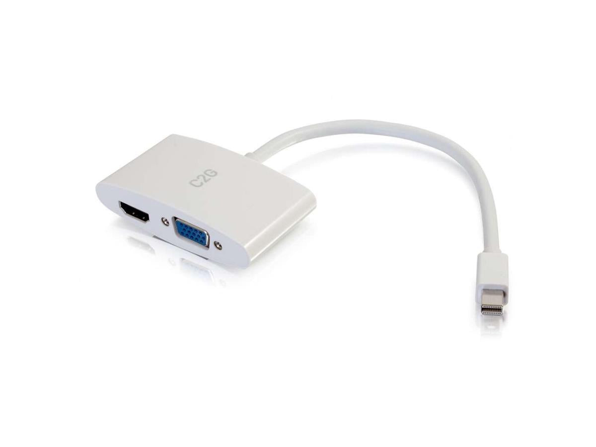 Adaptateur C2G Mini DisplayPort vers VGA HDMI Blanc