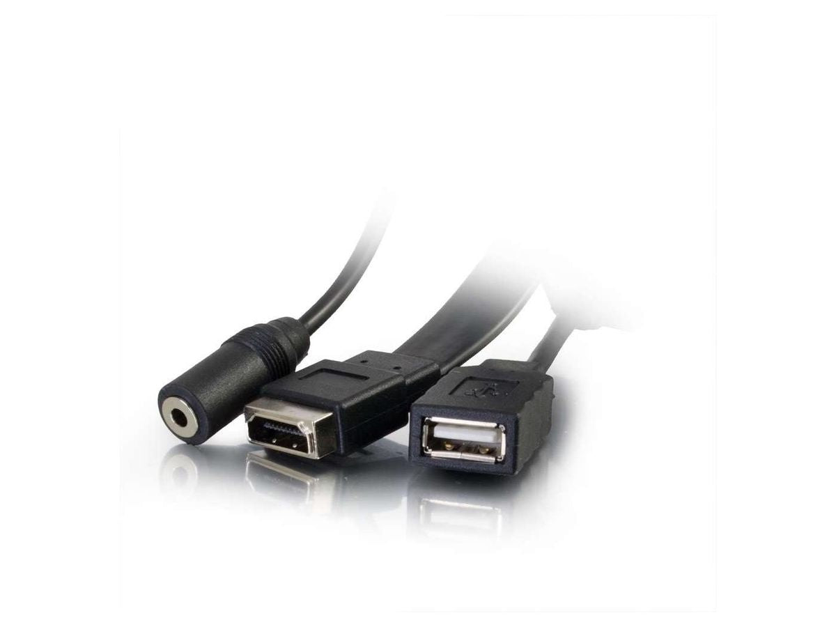 C2G Single Gang WP HDMI VGA USB 3,5 mm - Blanc