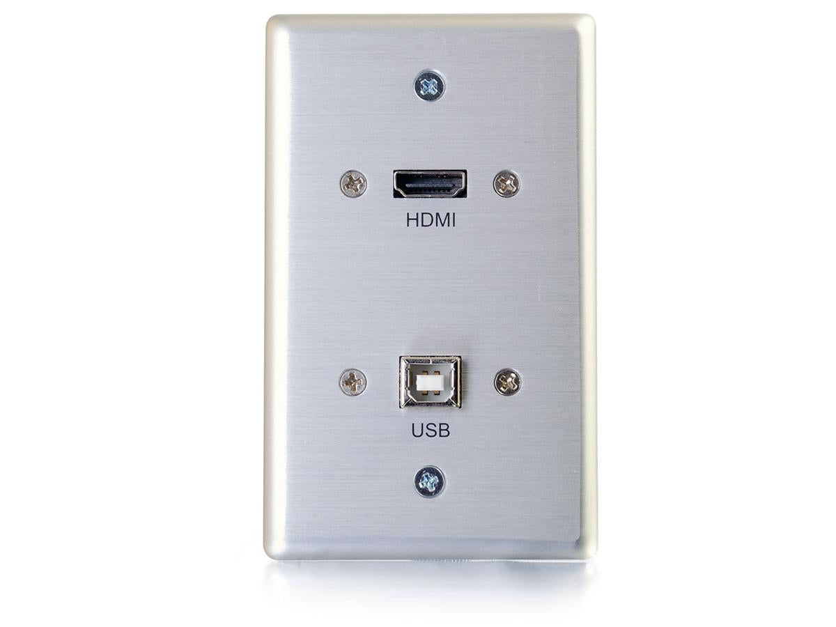 Plaque murale simple USB et HDMI C2G Al