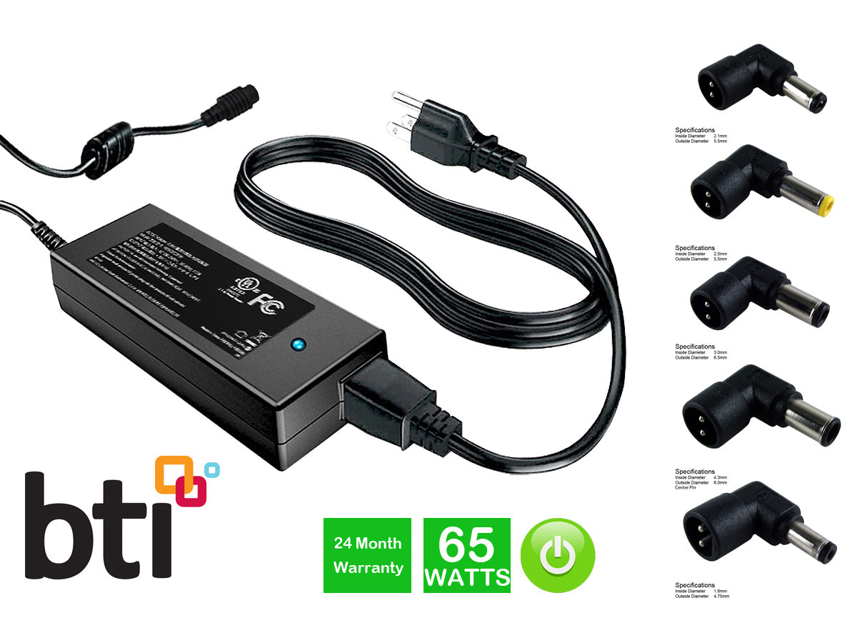 Adaptateur secteur universel Bti 19 V, 65 W (5 embouts)