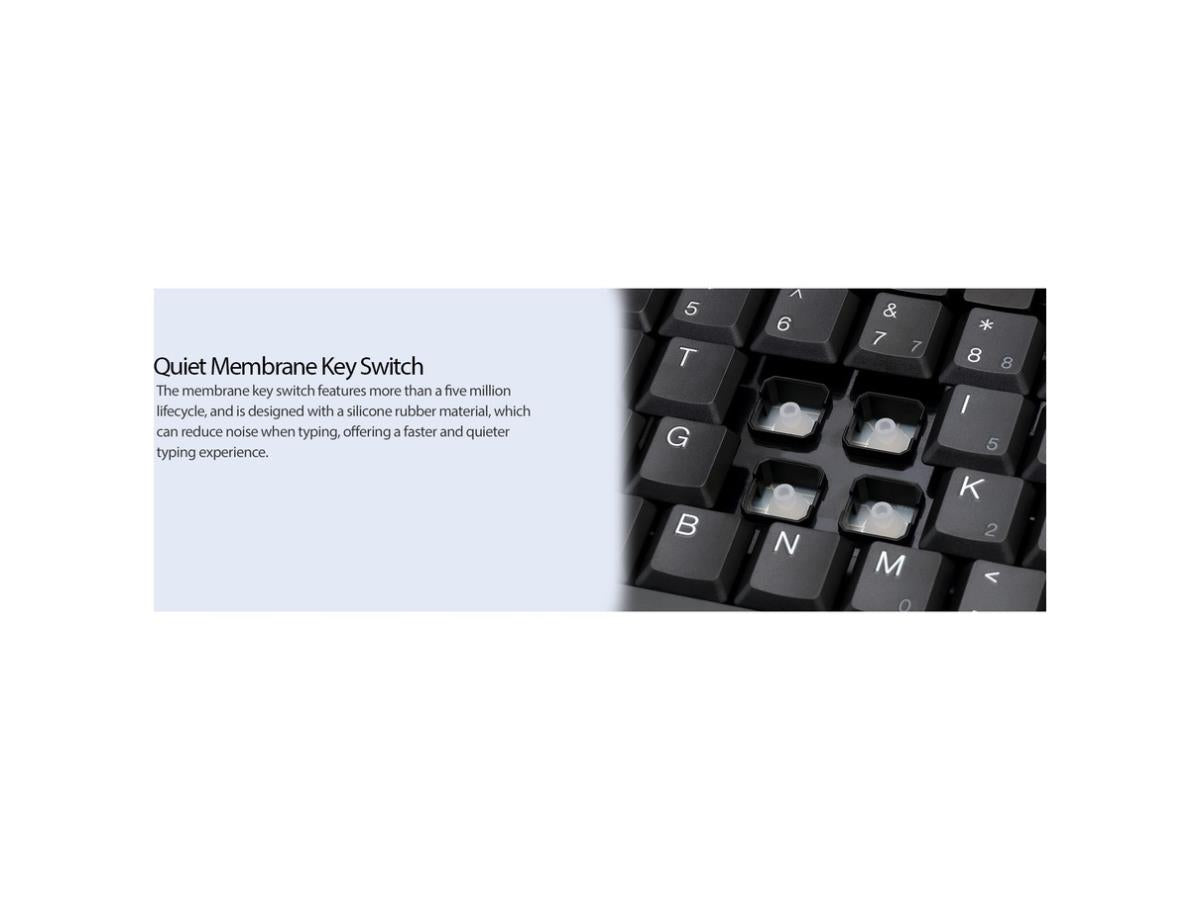 Mini-capuchon LED Kybd noir USB-Ps/2 Combo
