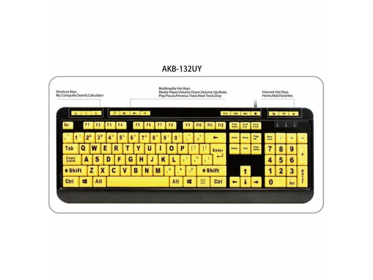 Clavier fluorescent à contraste élevé 122 touches