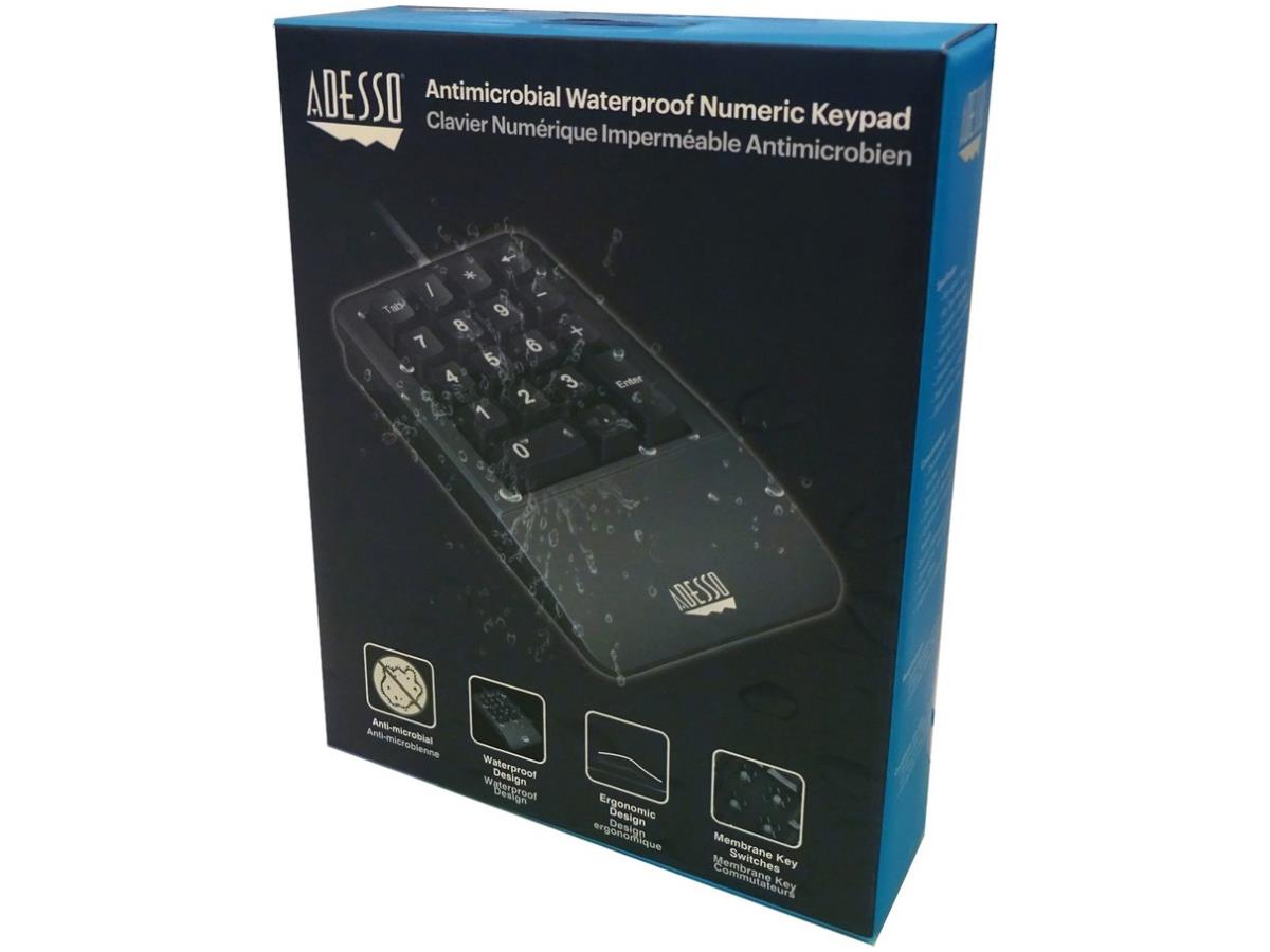 Adesso Ergo 18 touches anti-éclaboussures Nmrc Kpd