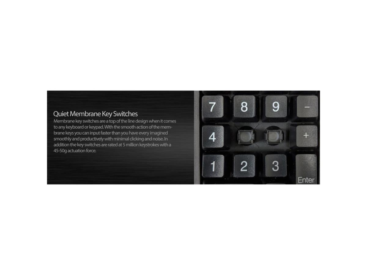 Adesso Ergo 18 touches anti-éclaboussures Nmrc Kpd