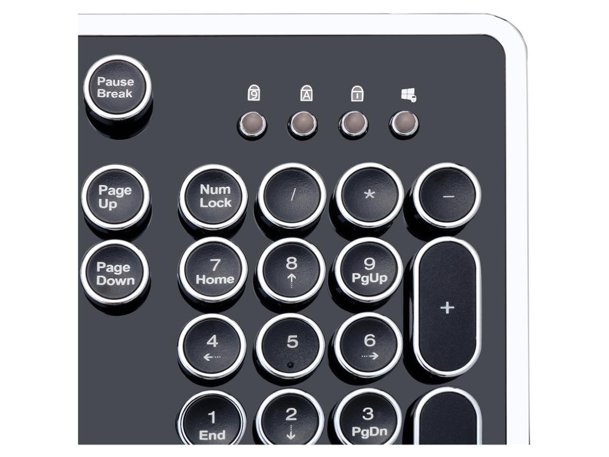 Teclado USB negro con interruptores de teclas