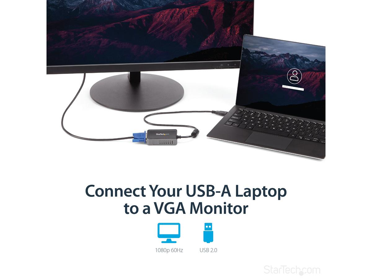 Adaptador USB 2.0 a VGA, convertidor de monitor USB a VGA para Windows.