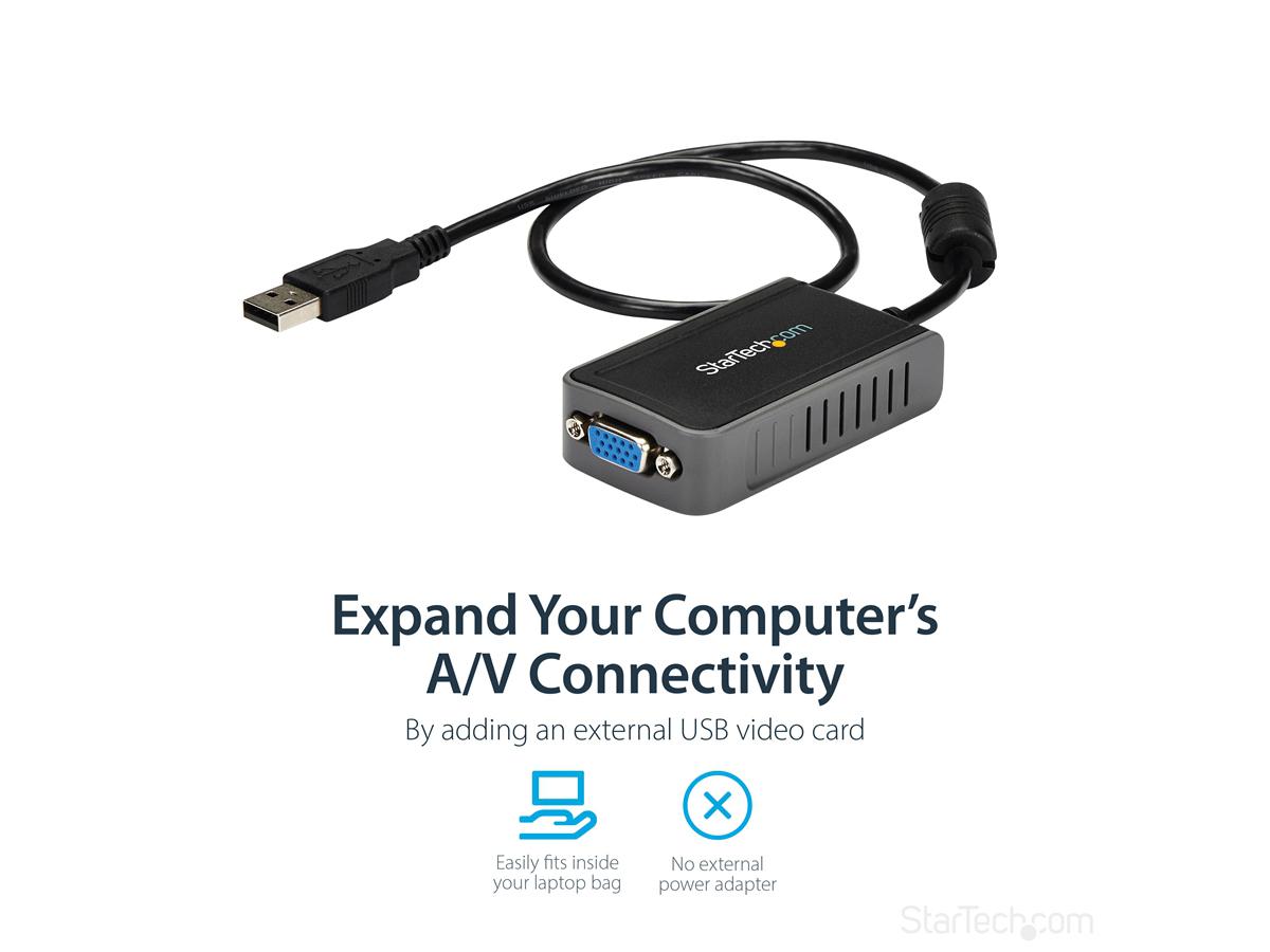 Adaptador USB 2.0 a VGA, convertidor de monitor USB a VGA para Windows.