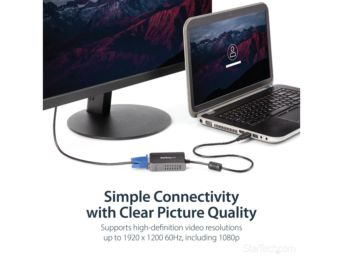 Adaptador USB 2.0 a VGA, convertidor de monitor USB a VGA para Windows.