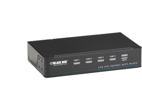 Black Box Corp 1 X 4 Dvi-D Splitter Withaudio And Hdcp