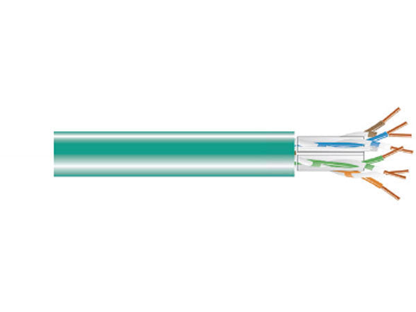 Cable vertical sólido Cat6A 1000 de Black Box Corp, color verde