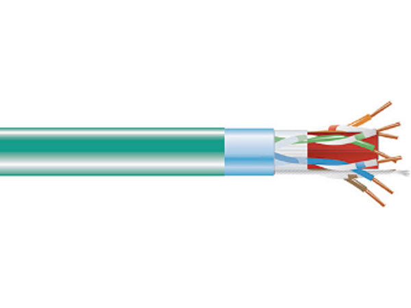 Cable blindado Cat6A a granel F/UTP 1000 de Black Box Corp, color verde