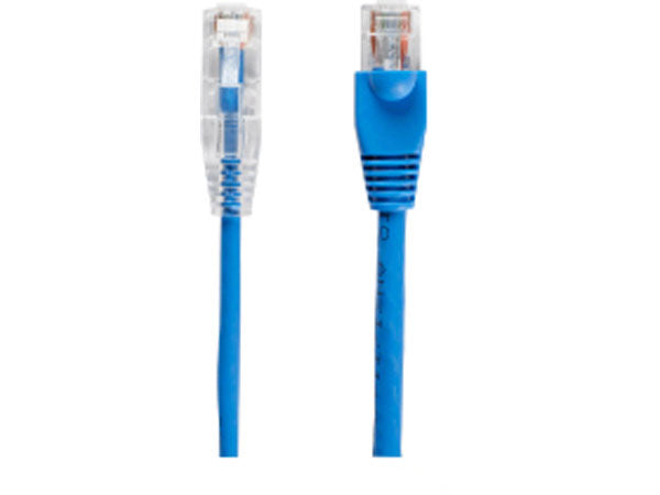 Cable Slim-Net de PVC de calibre 28, antienganches, color azul, 30 cm, de Black Box Corp.