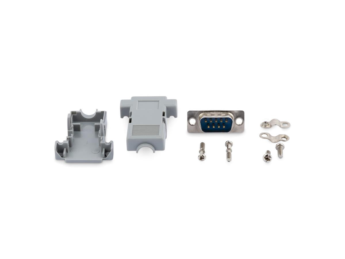 Connecteur D-Sub mâle à souder DB9 avec coque arrière