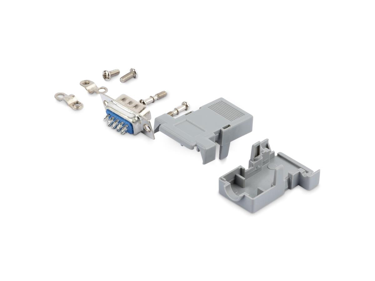 Connecteur D-Sub mâle à souder DB9 avec coque arrière