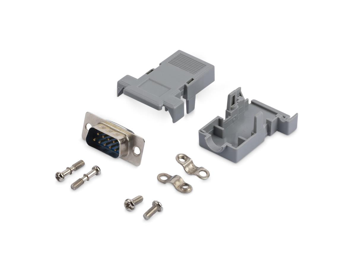 Connecteur D-Sub mâle à souder DB9 avec coque arrière