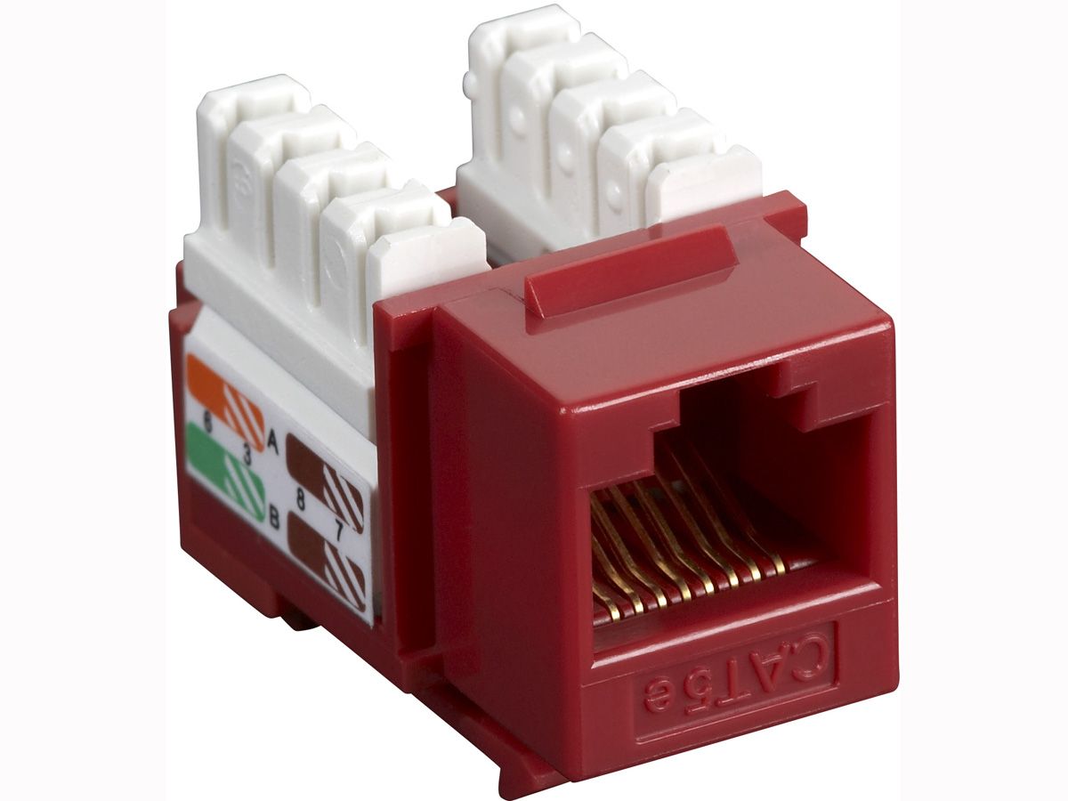 Prise Keystone Cat5E rouge de Black Box Corp