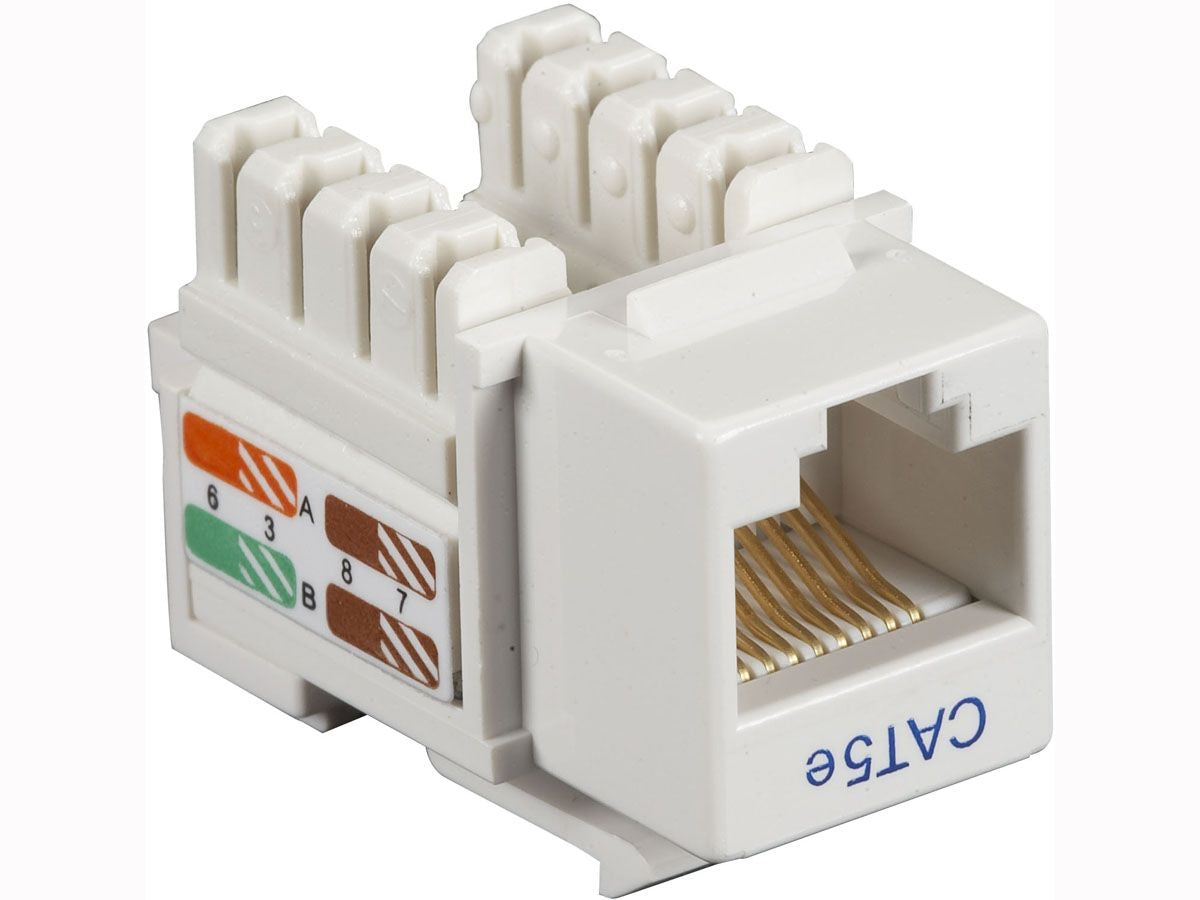 Câble jack Keystone Cat5E Connect de Black Box Corp, blanc