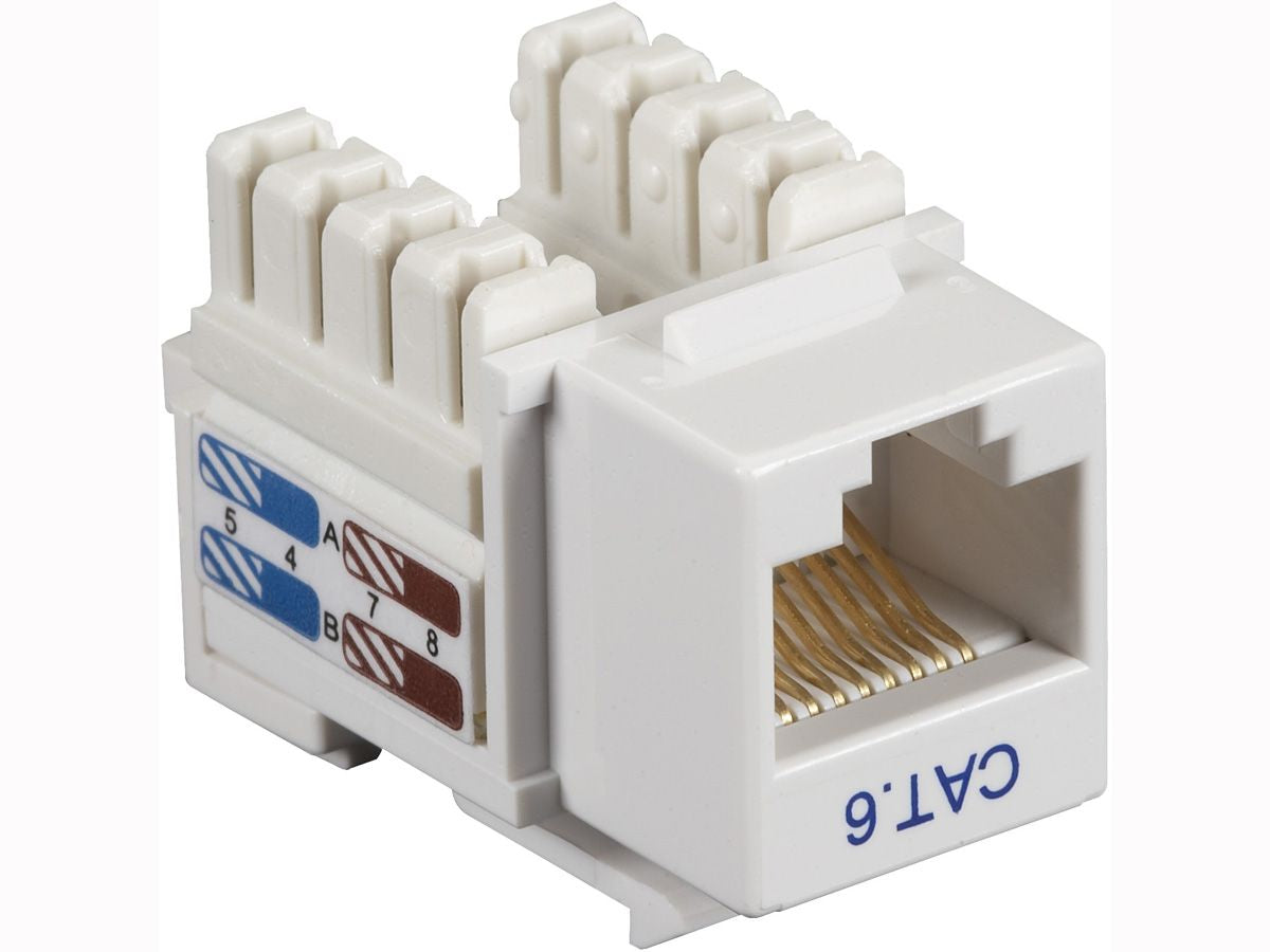 Câble jack Keystone Cat6E Connect de Black Box Corp, blanc
