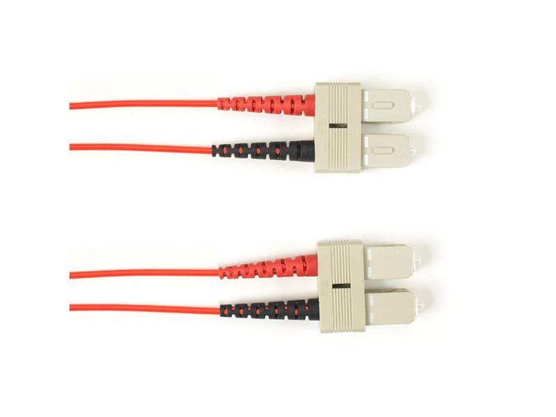Cable de conexión de fibra óptica dúplex de 50 mm de Black Box Corp, PVC, rojo, SCSC