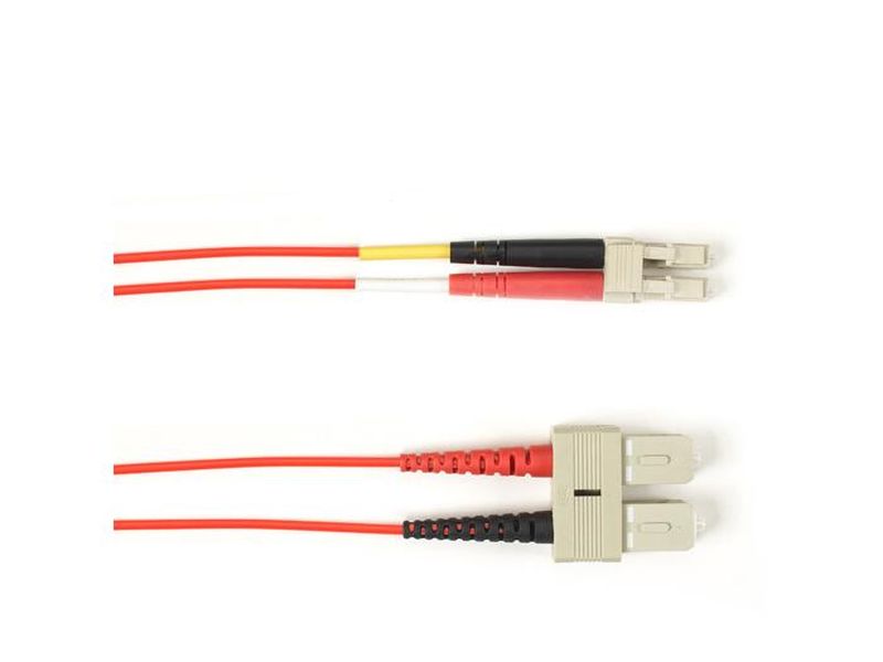 Cable de conexión de fibra óptica pequeño Black Box Corp, dúplex, PVC, rojo, Sclc