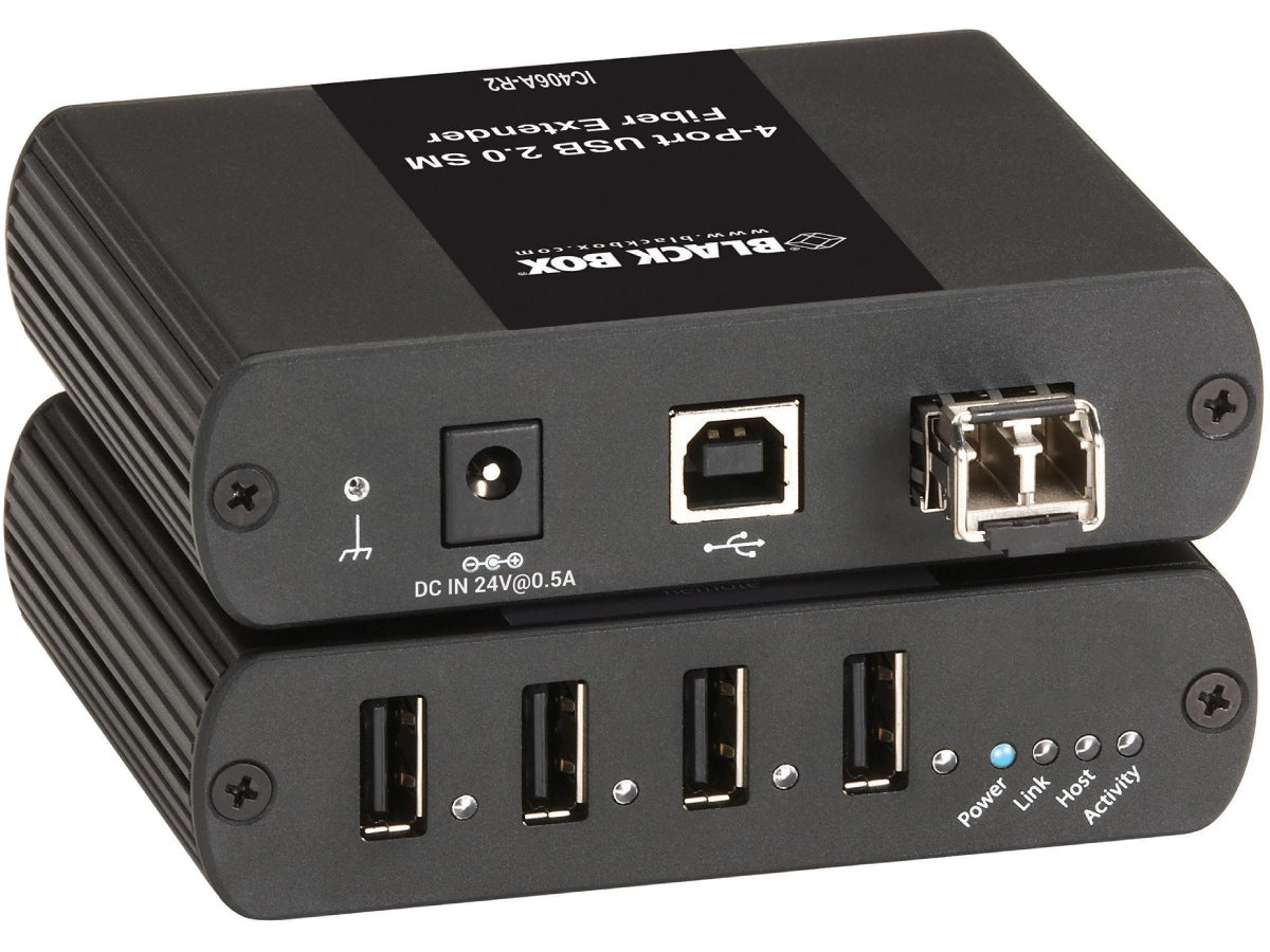 Black Box Corp 4 Port Usb 2.0 Sm Fiber Extender
